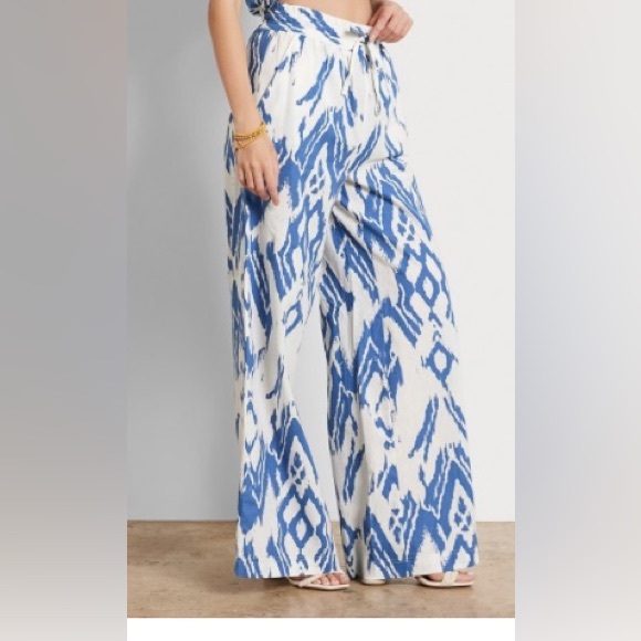 Sam Edelman Carrie Pants Straight Wide Leg Linen Beach Boho Size XL - Picture 1 of 11